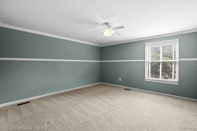 5152 Shenandoah Ct, West Bloomfield, MI 48323 - unfurnished room with ornamental molding, a ceiling fan, and carpet floors