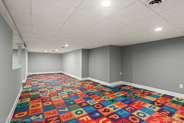 5152 Shenandoah Ct, West Bloomfield, MI 48323 - finished basement with recessed lighting and a paneled ceiling