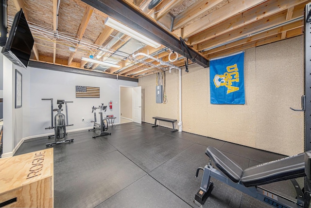 3544 Lexington Cir, Dexter, MI 48130 - workout room featuring electric panel
