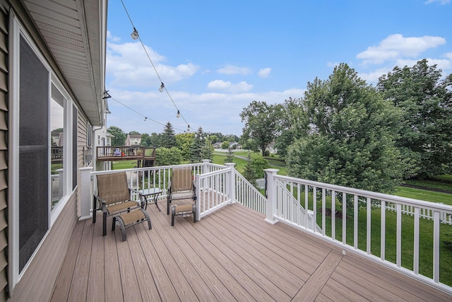 3544 Lexington Cir, Dexter, MI 48130 - wooden terrace with a yard