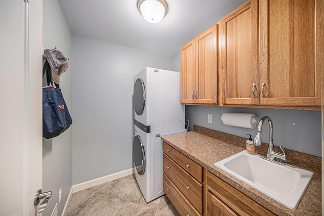 3544 Lexington Cir, Dexter, MI 48130 - washroom with estacked washer and dryer and cabinet space