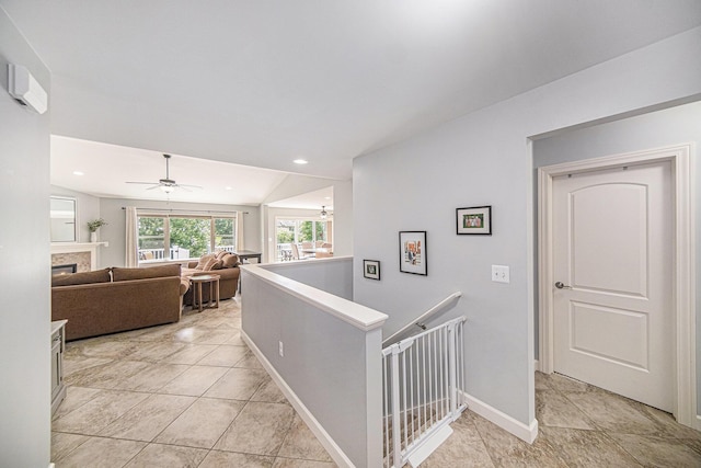 3544 Lexington Cir, Dexter, MI 48130 - corridor featuring an upstairs landing and recessed lighting