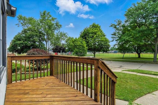 2251 Gardner Ave, Berkley, MI 48072 - wooden deck with a lawn