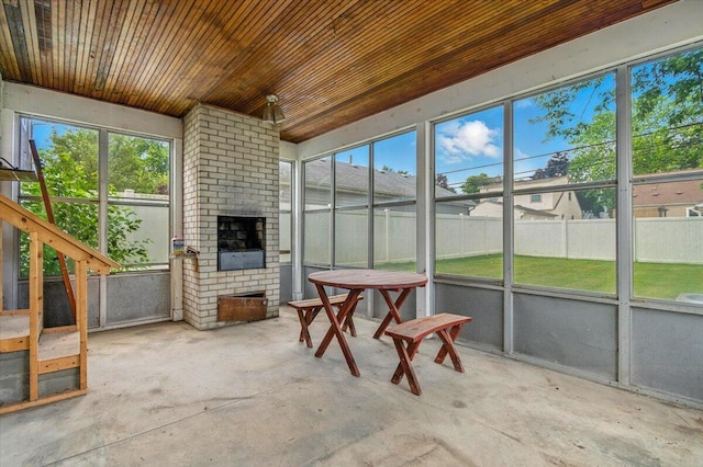 2251 Gardner Ave, Berkley, MI 48072 - sunroom / solarium featuring a brick fireplace
