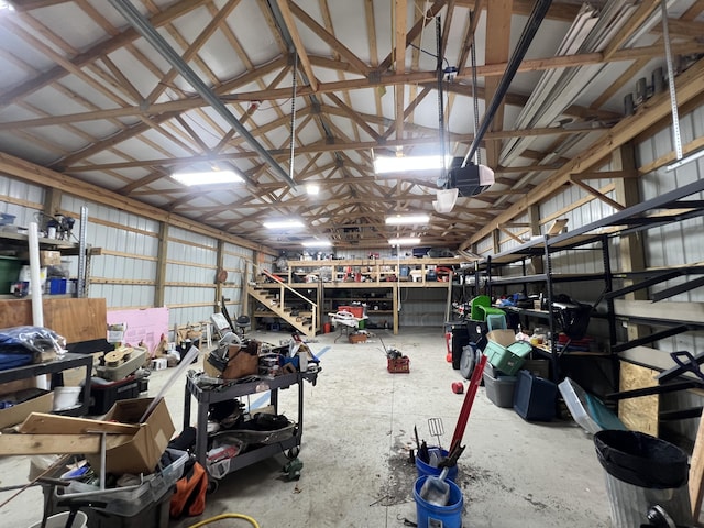 2564 Bialik Rd, Manistee, MI 49660 - garage featuring a workshop area