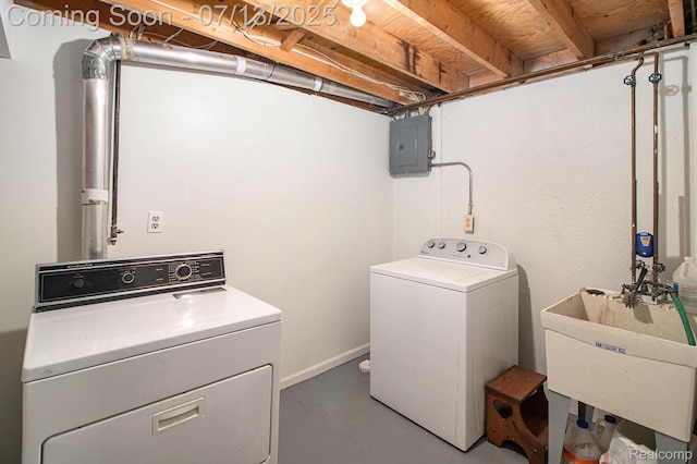 123 N Hawthorne St, Westland, MI 48185 - laundry room featuring washer and dryer and electric panel