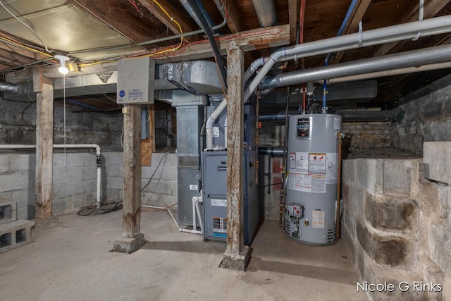 911 Baldwin St SE, Grand Rapids, MI 49506 - unfinished basement with gas water heater and heating unit
