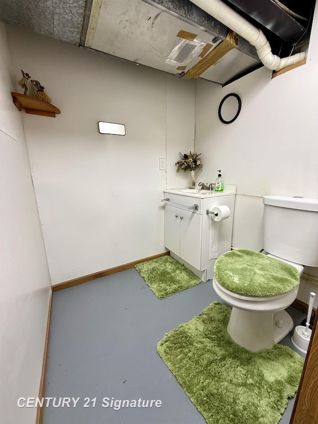 3525 Shattuck Rd, Saginaw, MI 48603 - half bath featuring concrete floors and vanity