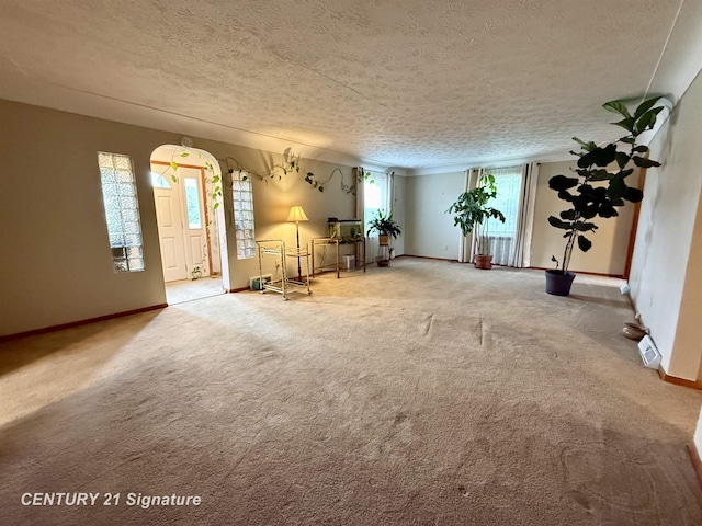 3525 Shattuck Rd, Saginaw, MI 48603 - sitting room featuring a textured ceiling and carpet