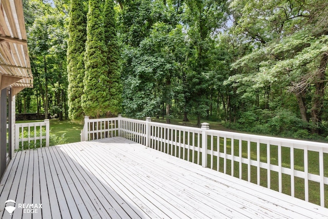11206 E Atherton Rd, Davison, MI 48423 - wooden terrace with a lawn