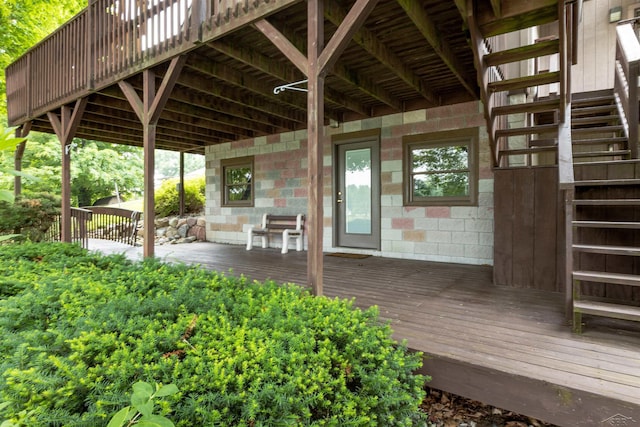 5370 N Lake Sanford Rd, Sanford, MI 48657 - deck featuring stairs
