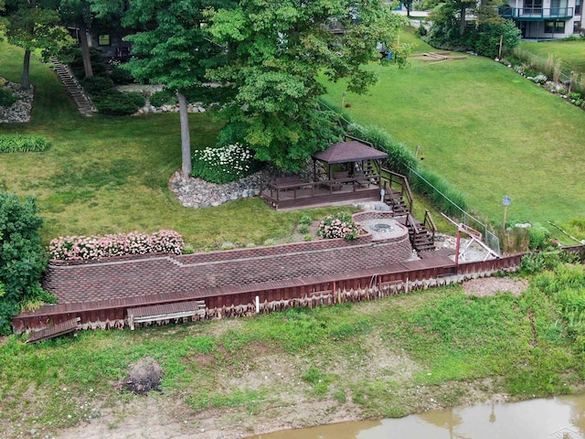 5370 N Lake Sanford Rd, Sanford, MI 48657 - view of grassy yard featuring a gazebo