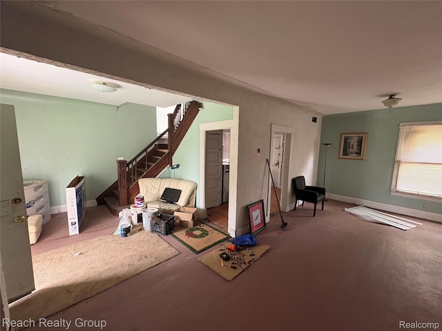 199 Waverly St, Highland Park, MI 48203 - unfurnished living room featuring stairs