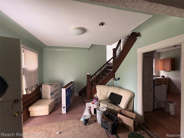 199 Waverly St, Highland Park, MI 48203 - living area featuring stairway