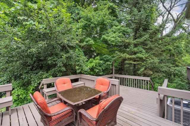 7740 Athlone Dr, Brighton, MI 48116 - wooden terrace with outdoor dining space