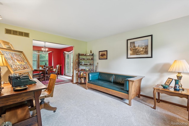 7740 Athlone Dr, Brighton, MI 48116 - office space featuring carpet floors and a chandelier