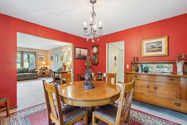 7740 Athlone Dr, Brighton, MI 48116 - dining area featuring carpet floors and a chandelier