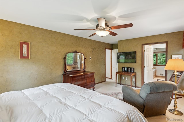7740 Athlone Dr, Brighton, MI 48116 - carpeted bedroom with ceiling fan