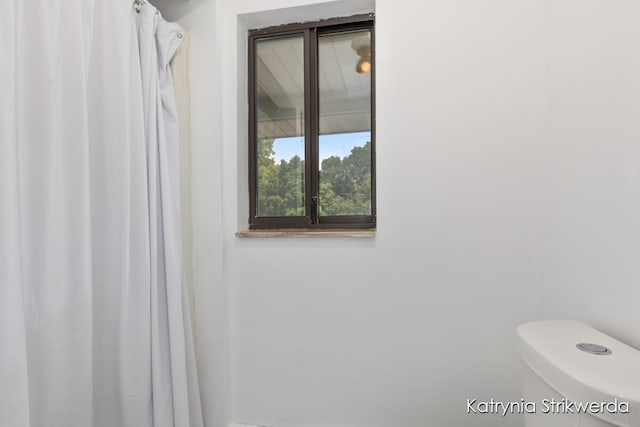 1217 El Camino Dr NW, Grand Rapids, MI 49504 - bathroom featuring toilet and a shower with shower curtain