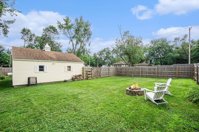 1805 Cambridge Dr, Kalamazoo, MI 49001 - fenced backyard featuring a fire pit