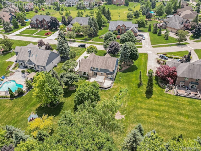 12495 Howland Park Dr, Plymouth, MI 48170 - aerial view of residential area featuring a pool area