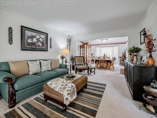12495 Howland Park Dr, Plymouth, MI 48170 - carpeted living room with ornamental molding