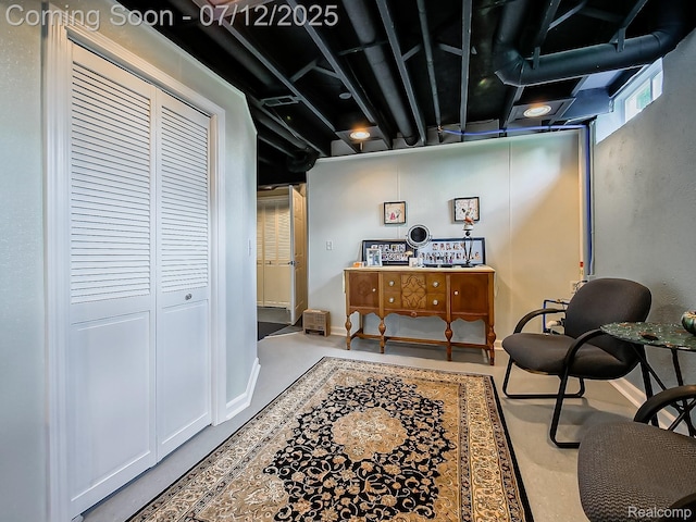12495 Howland Park Dr, Plymouth, MI 48170 - office area with concrete flooring