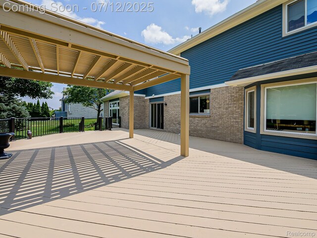 12495 Howland Park Dr, Plymouth, MI 48170 - deck featuring a pergola and a patio area