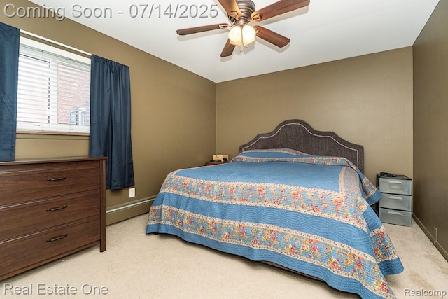 1097 Tienken Ct, Rochester Hills, MI 48306 - carpeted bedroom featuring a baseboard heating unit and ceiling fan