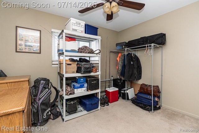 1097 Tienken Ct, Rochester Hills, MI 48306 - walk in closet with a ceiling fan and carpet floors