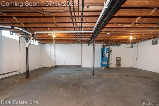 1097 Tienken Ct, Rochester Hills, MI 48306 - basement with water heater and baseboard heating