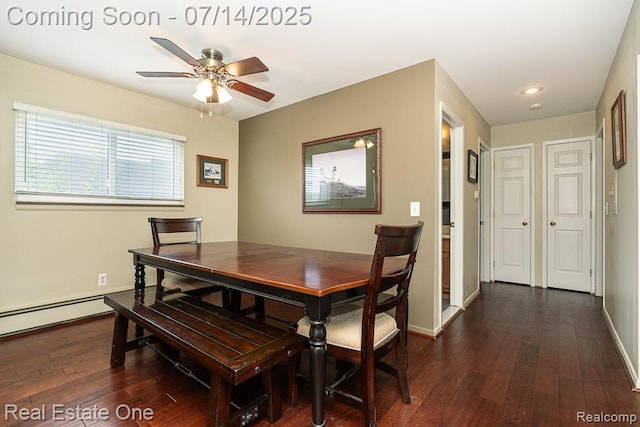1097 Tienken Ct, Rochester Hills, MI 48306 - dining area featuring dark wood finished floors and ceiling fan