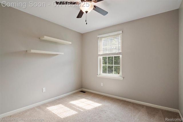 7741 Lake Ridge Dr, Commerce Twp, MI 48327 - carpeted empty room with ceiling fan and baseboards