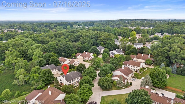 7741 Lake Ridge Dr, Commerce Twp, MI 48327 - aerial perspective of suburban area featuring a forest