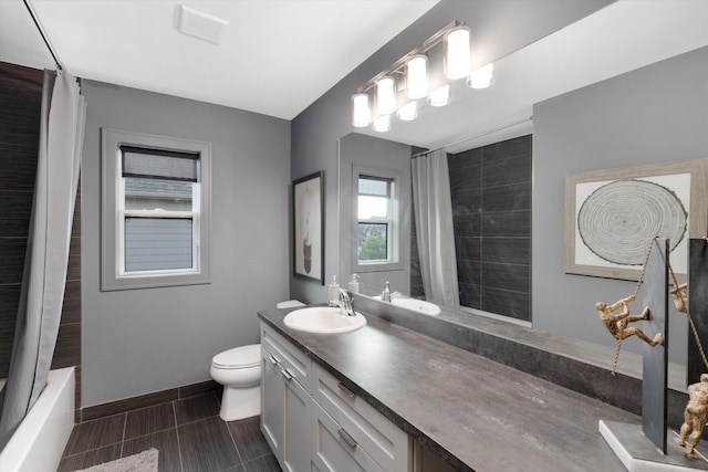 3909 Sandpiper Dr, Troy, MI 48083 - bathroom featuring vanity, shower / bathtub combination with curtain, and tile patterned flooring
