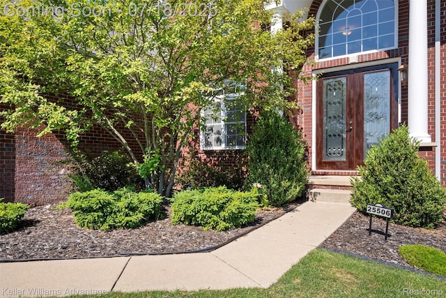 25506 Stanley Ln, South Lyon, MI 48178 - entrance to property with brick siding