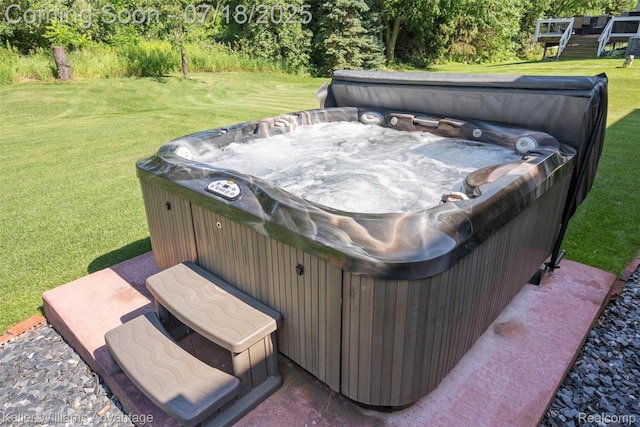25506 Stanley Ln, South Lyon, MI 48178 - view of patio / terrace with a hot tub