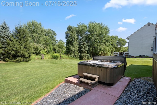 25506 Stanley Ln, South Lyon, MI 48178 - view of green lawn with a hot tub