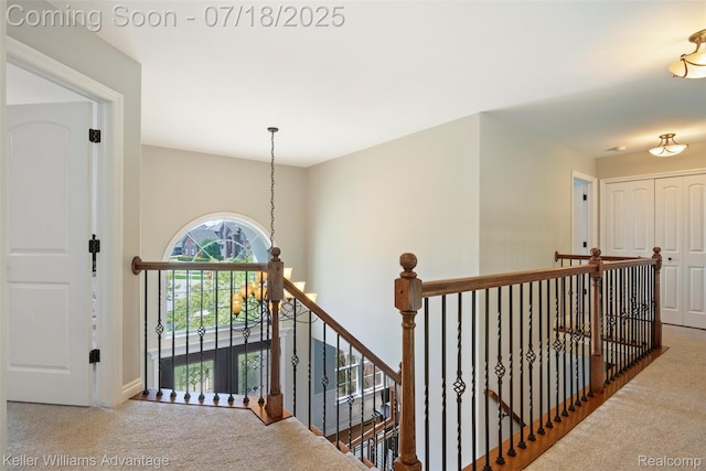 25506 Stanley Ln, South Lyon, MI 48178 - staircase featuring carpet floors