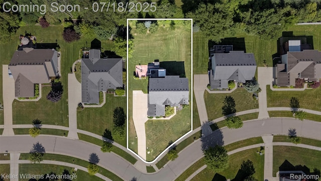 25506 Stanley Ln, South Lyon, MI 48178 - aerial view of residential area with property boundaries highlighted