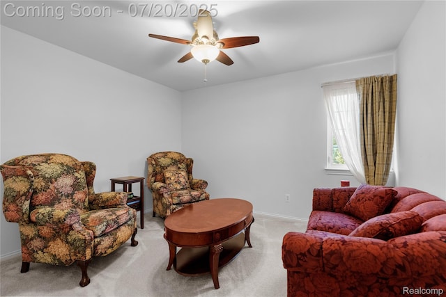 9589 Wellington Ct, Clarkston, MI 48348 - sitting room featuring light carpet and ceiling fan
