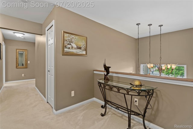 9589 Wellington Ct, Clarkston, MI 48348 - hallway featuring carpet and baseboards
