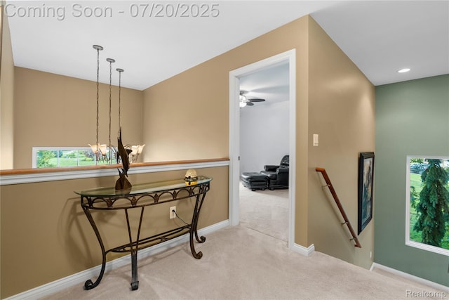 9589 Wellington Ct, Clarkston, MI 48348 - corridor featuring an upstairs landing and carpet flooring