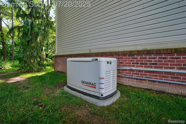 9589 Wellington Ct, Clarkston, MI 48348 - exterior view of a power unit and brick siding