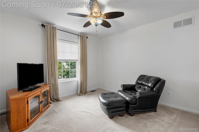 9589 Wellington Ct, Clarkston, MI 48348 - sitting room featuring carpet floors and ceiling fan