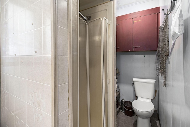 435 Pettibone Dr, Bitely, MI 49309 - bathroom featuring toilet and a stall shower