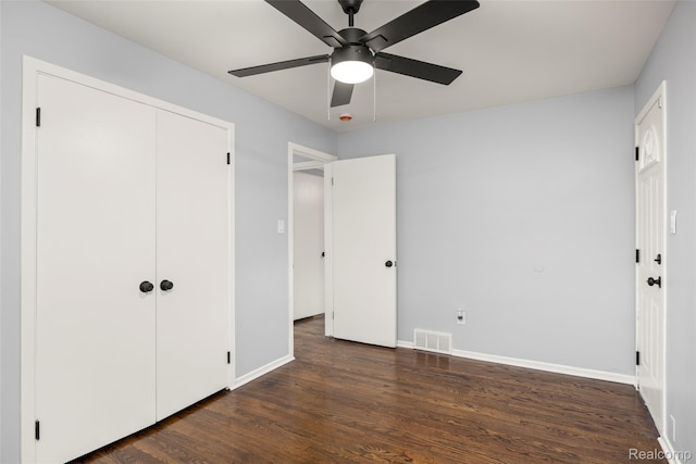 24270 Scotia Rd, Oak Park, MI 48237 - unfurnished bedroom featuring wood finished floors, a closet, and ceiling fan