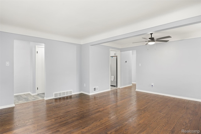 24270 Scotia Rd, Oak Park, MI 48237 - empty room with ceiling fan and wood finished floors