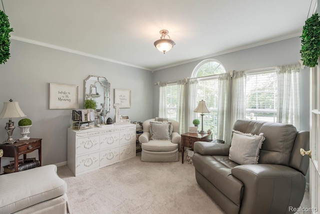 4500 Red Oak Blvd, Waterford, MI 48329 - carpeted living area featuring crown molding