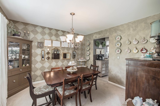 4500 Red Oak Blvd, Waterford, MI 48329 - dining room featuring light colored carpet and a chandelier